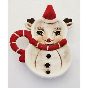 HOLIDAY REINDEER-SPOON/TEA BAG HOLDER-Transpac-Johanna Parker-Embossed-Holiday